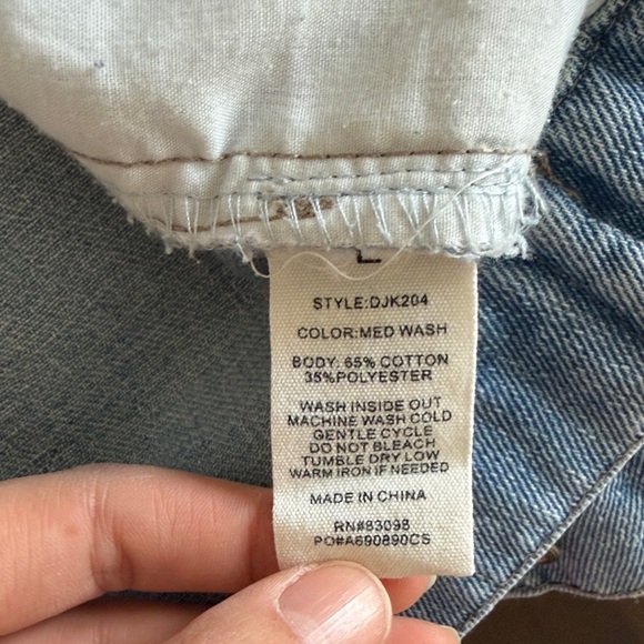 Light Blue Distressed Jean Jacket - Picture 6 of 6